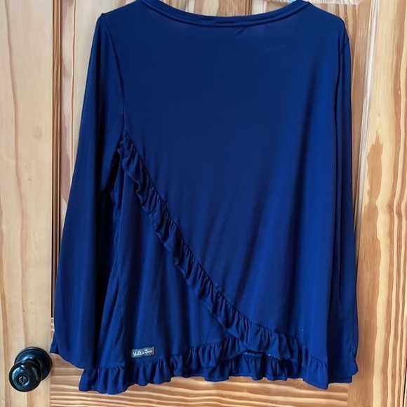 Matilda Jane Accent Ruffle Stay Warm Top - Size Medium - Picture 7 of 10